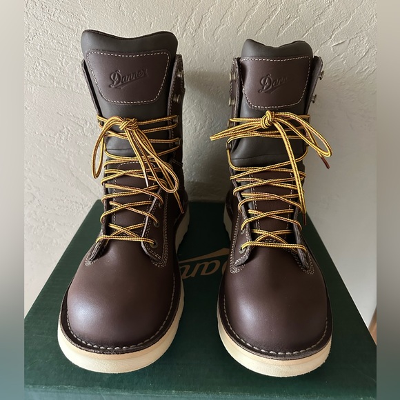 New In Box!! Danner Quarry USA Gore-Tex Wedge Work Brown Leather Boots Steel Toe - Picture 1 of 13